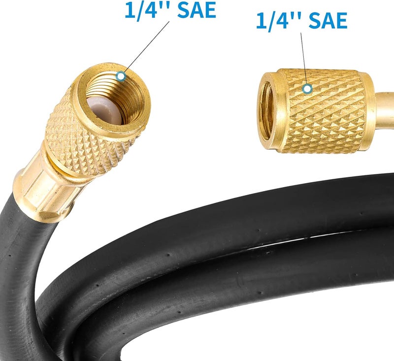 Tigbear R410A AC Refrigerant Charging Hoses, R410A HVAC Charging Hose with 1/4’’ SAE Flare for R410A R22 R134A R12 R502 Air Condition System, 59 Inch Length - Image 4